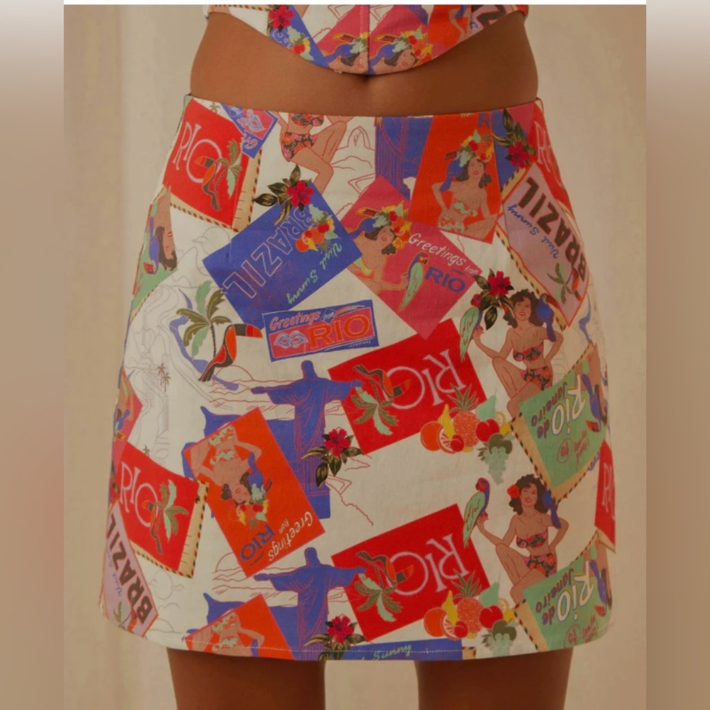 Peppermayo Printed A-line Mini Skirt